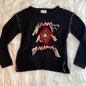 ZARA | black sweater with cool knit detailing